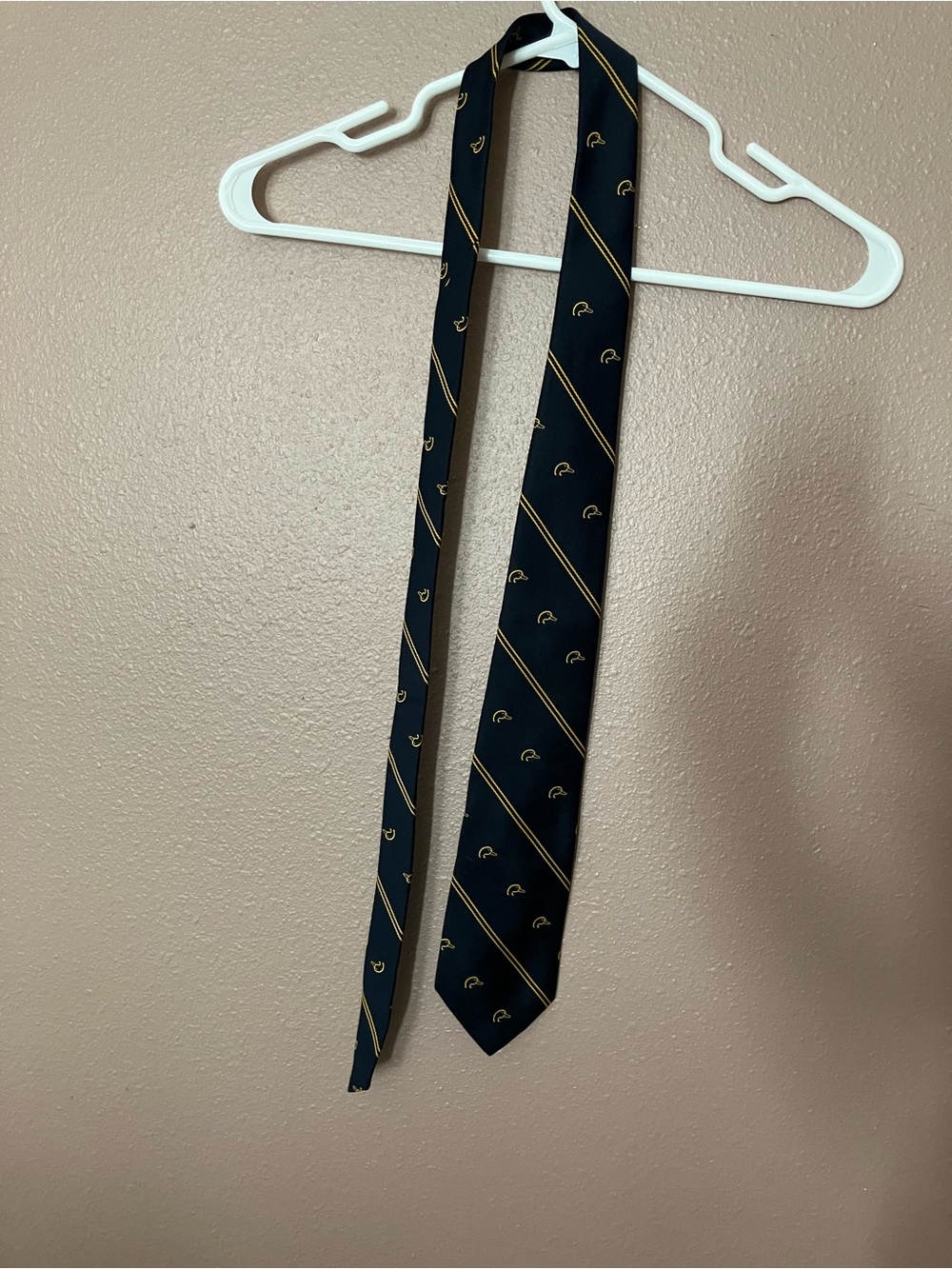Ducks unlimited with Gold Diagonal Stripe and Duck Head